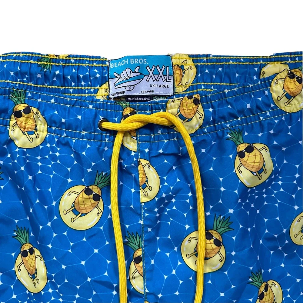 Beach Bros Swim‎ Trunks Men's 2XL Quick Dry Geometric Cool Pineapple Shorts